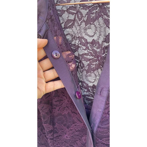 Eliza J Womens Long Sleeve Collared Button Down Pleated Dress Plum Purple Sz 10 - Picture 6 of 16